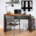 Escrivaninha estudo Smart 120cm com 1 gaveta Preto fosco Noce Milano Colibri Moveis