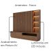Estante Home Ripado Tv 82 Pol 240 cm Cancun Amendoa Colibri
