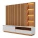 Estante Home Ripado Tv 82 Pol 240 cm Cancun Freijo Off White Matte Colibri