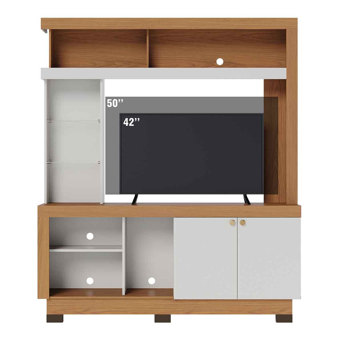 Estante Home TV até 50" Polegadas 2 Portas Vanessa Freijo/Off White