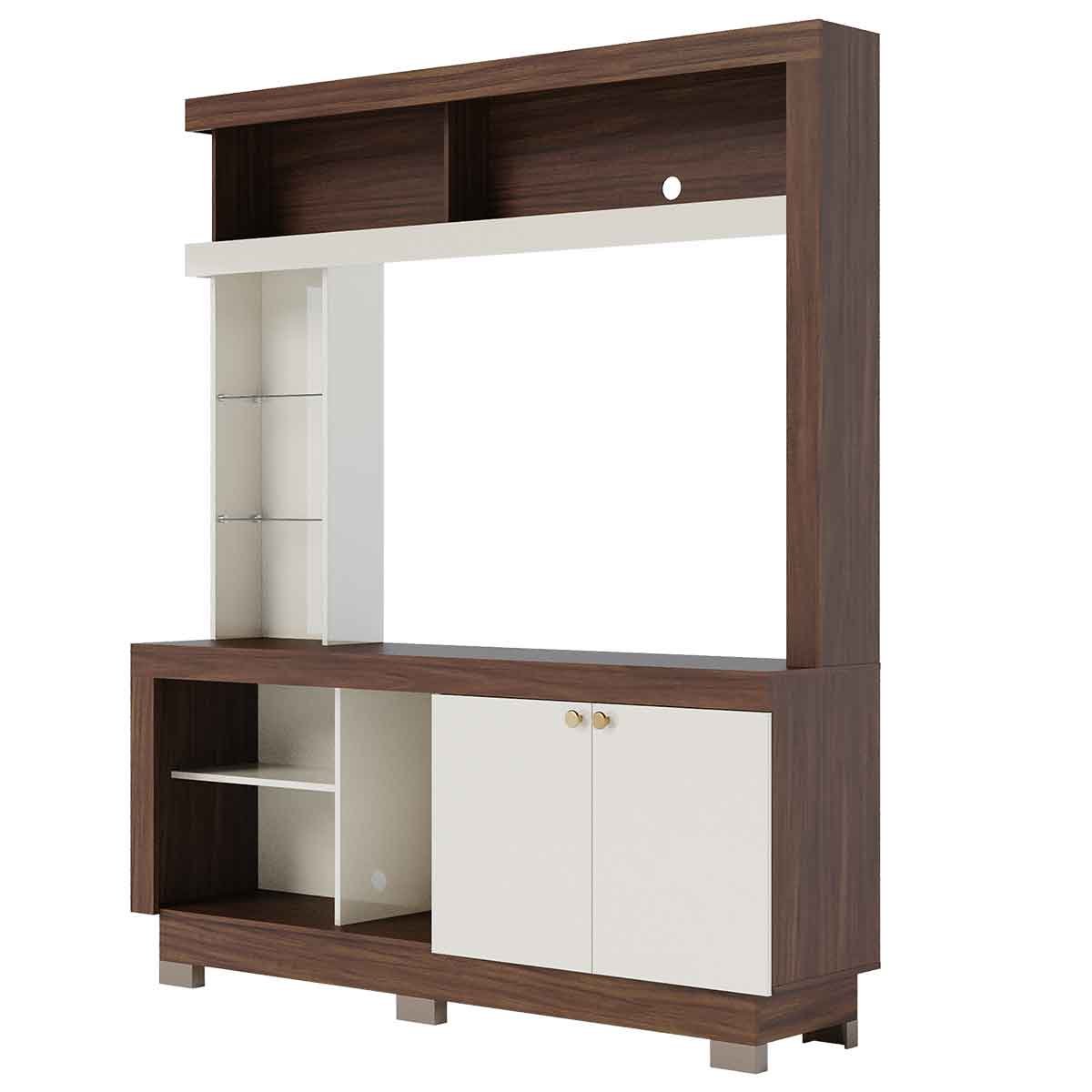 Estante Home TV até 50" Polegadas 2 Portas Vanessa Nogueira Real/Off White