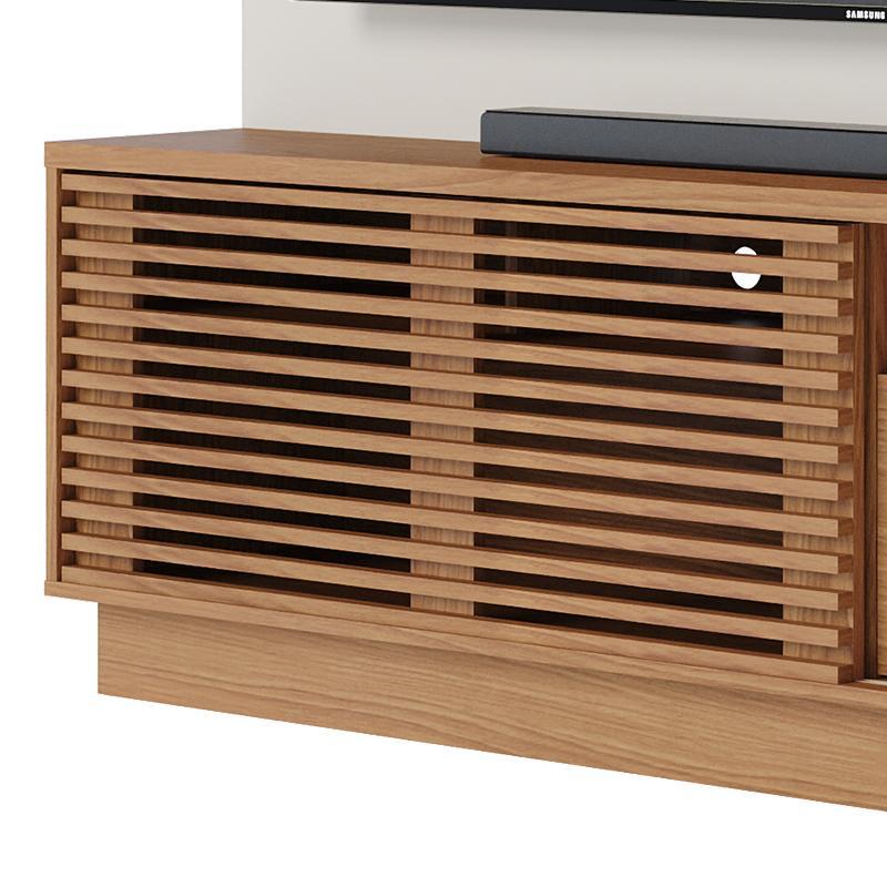 Estante Home Theater Campeche Freijó/Off White Matte para TV de 70” - Colibri