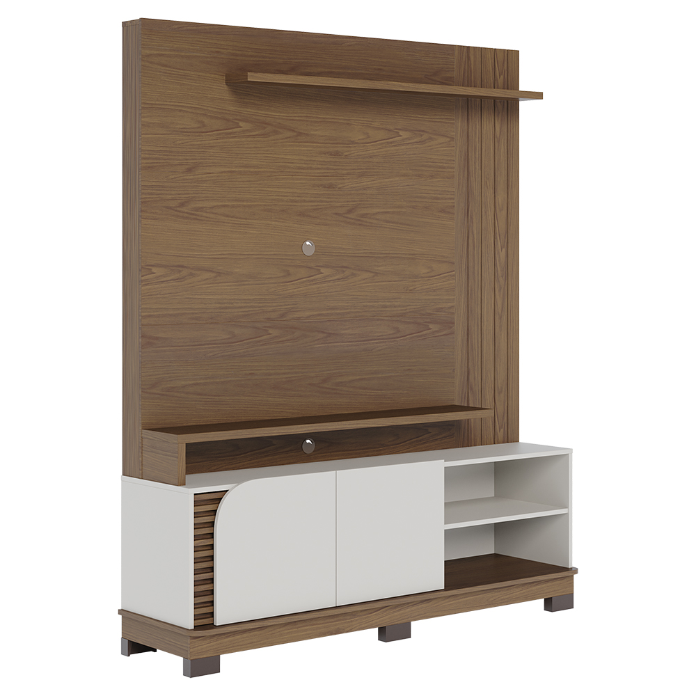 Estante Home Tv 65 Pol 2 Portas 152 cm Jurere Amendoa Off White Matte Colibri