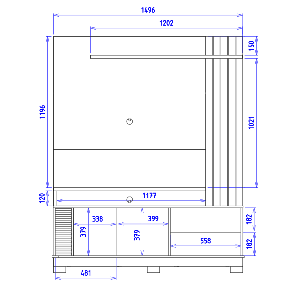 Estante Home Tv 65 Pol 2 Portas 152 cm Jurere Amendoa Off White Matte Colibri