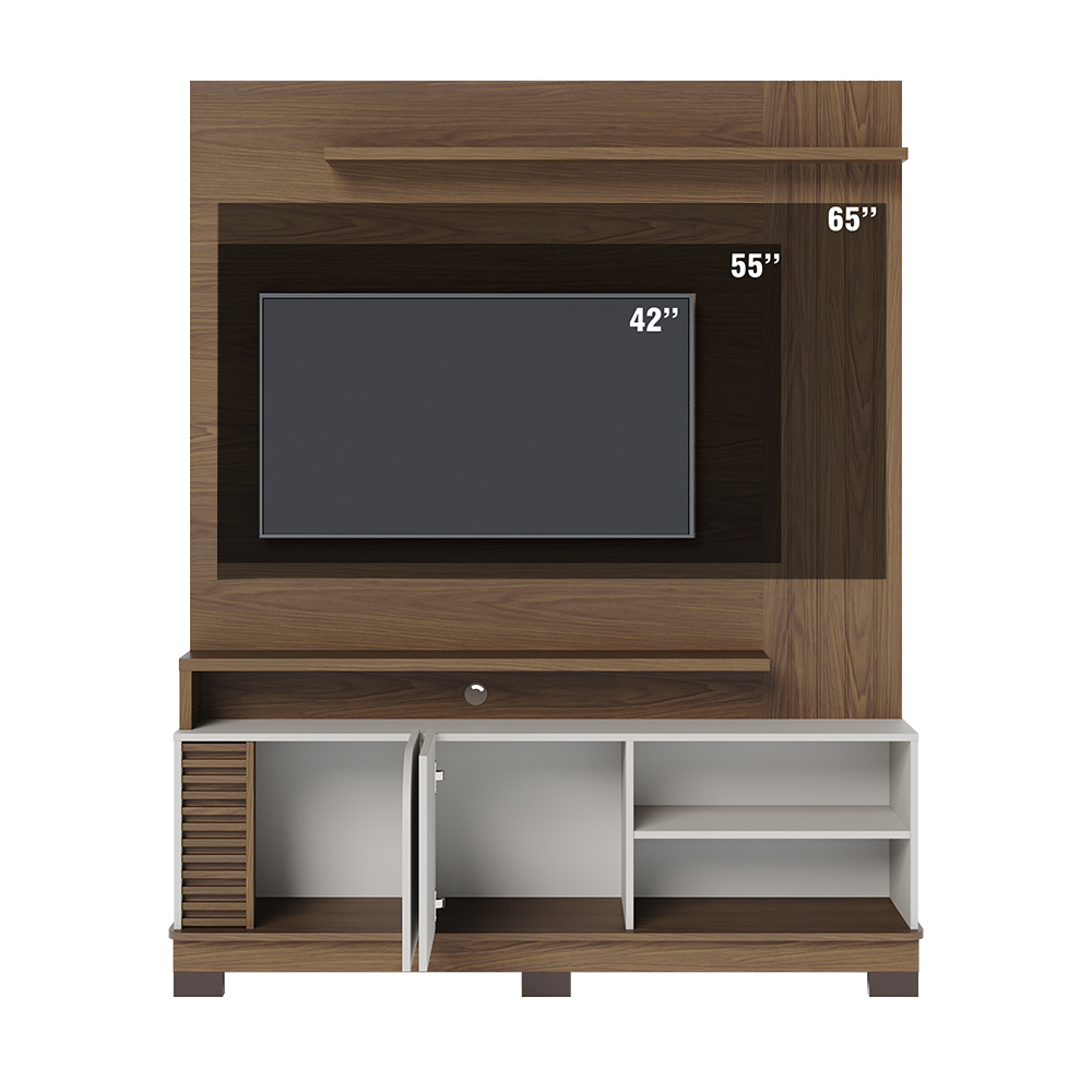 Estante Home Tv 65 Pol 2 Portas 152 cm Jurere Amendoa Off White Matte Colibri