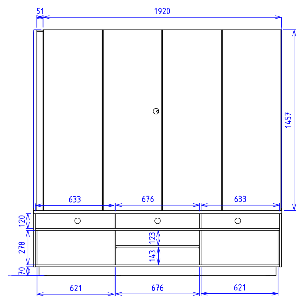 Estante Home Tv 75 Pol 200 cm 2 Portas Jordao Freijo Colibri