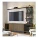 Estante Home para TV até 65 Polegadas Maresias - Nogueira Real / Off White / Preto Fosco