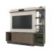 Estante Home para TV até 65 Polegadas Maresias - Nogueira Real / Off White / Preto Fosco