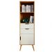 Estante de Livro Lisboa M-105 com 1 Porta 2 Gavetas M-105 Freijo Off White Colibri Moveis