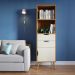 Estante de Livro Lisboa M-105 com 1 Porta 2 Gavetas M-105 Freijo Off White Colibri Moveis