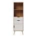 Estante de Livro Lisboa M-105 com 1 Porta 2 Gavetas M-105 Freijo Off White Colibri Moveis