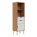 Estante de Livro Lisboa M-105 com 1 Porta 2 Gavetas M-105 Freijo Off White Colibri Moveis