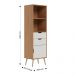 Estante de Livro Lisboa M-105 com 1 Porta 2 Gavetas M-105 Freijo Off White Colibri Moveis