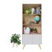 Estante de livros Link com 2 portas e 3 prateleiras Branco fosco Taurani Nobre Colibri Moveis
