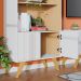 Estante de livros Link com 2 portas e 3 prateleiras Branco fosco Taurani Nobre Colibri Moveis