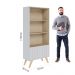 Estante de livros Link com 2 portas e 3 prateleiras Branco fosco Taurani Nobre Colibri Moveis
