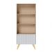 Estante de livros Link com 2 portas e 3 prateleiras Branco fosco Taurani Nobre Colibri Moveis