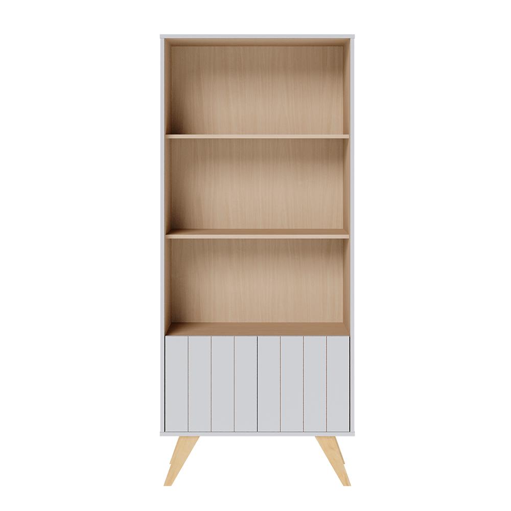 Estante de livros Link com 2 portas e 3 prateleiras Branco fosco Taurani Nobre Colibri Moveis