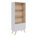 Estante de livros Link com 2 portas e 3 prateleiras Branco fosco Taurani Nobre Colibri Moveis