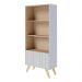 Estante de livros Link com 2 portas e 3 prateleiras Branco fosco Taurani Nobre Colibri Moveis
