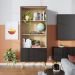 Estante de livros Link com 2 portas e 3 prateleiras Preto fosco Taurani Nobre Colibri Moveis