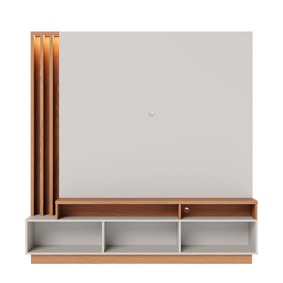 Estante para Home Theater e TV até 65 Polegadas Humaitá Off White e Freijó