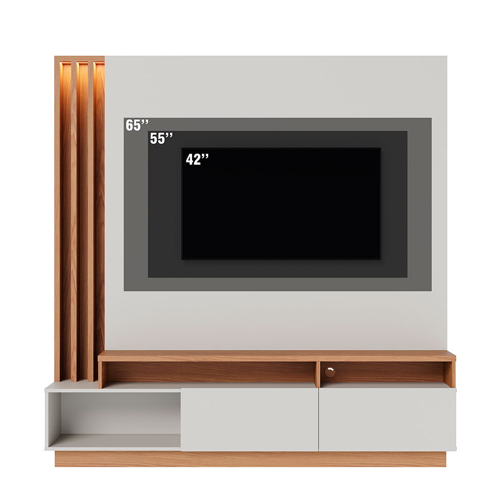 Estante para Home Theater e TV até 65 Polegadas Humaitá Off White e Freijó