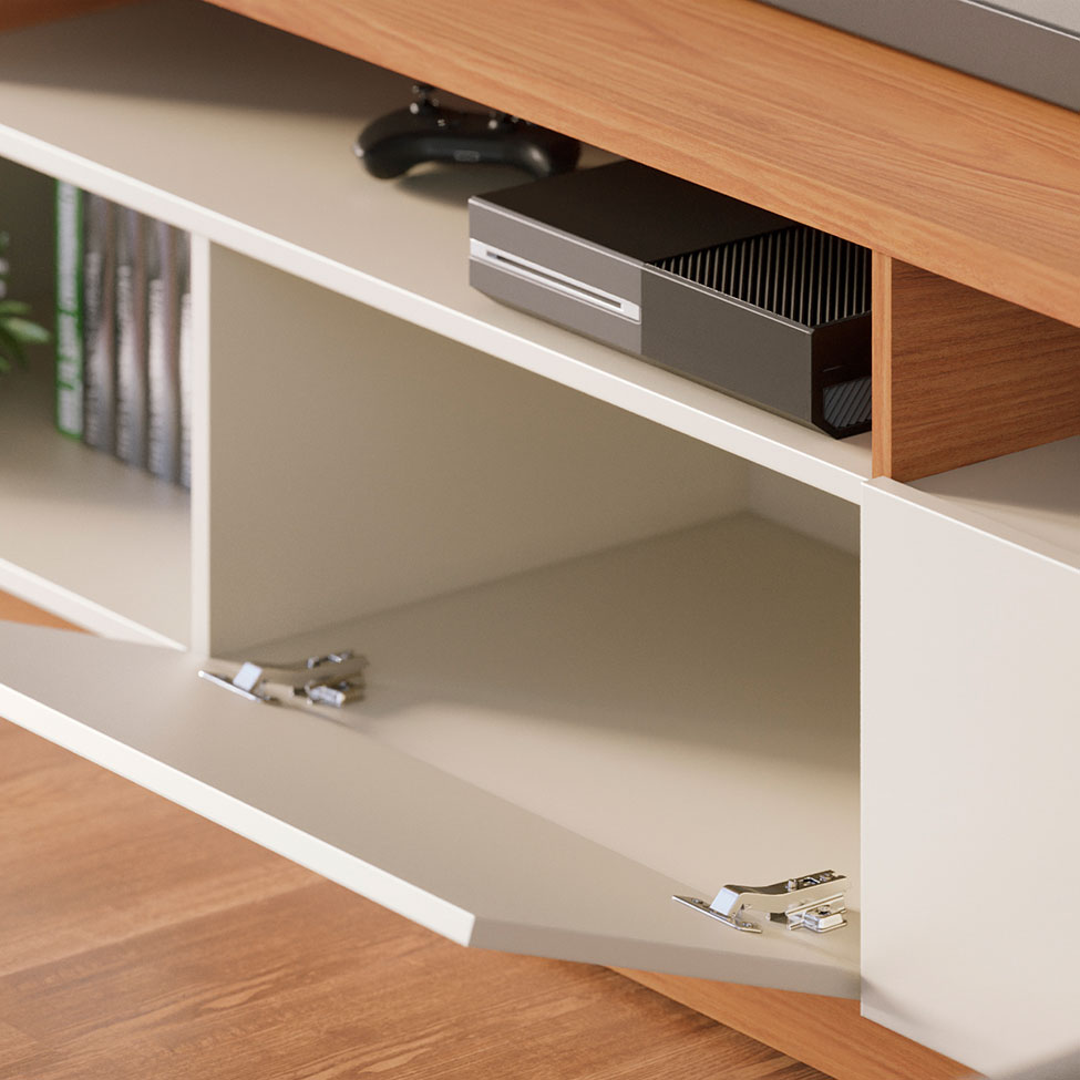 Estante para Home Theater e TV até 65 Polegadas Humaitá Off White e Freijó