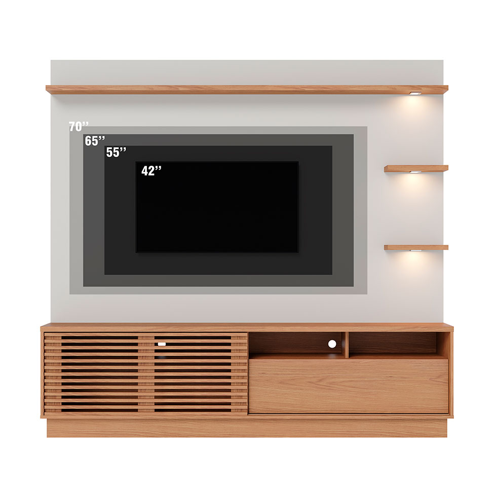 Estante para Home Theater e TV até 70 Polegadas Campeche Freijó e Off White
