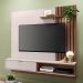 Estante para TV com Ripas e Nichos Mit 1.6 Off White Nogueira