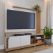 Home Frisado para TVs de 75" Pescara Off White Matte Freijó