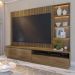 Home Frisado para TVs de 82" com Led Marselha Amendoa