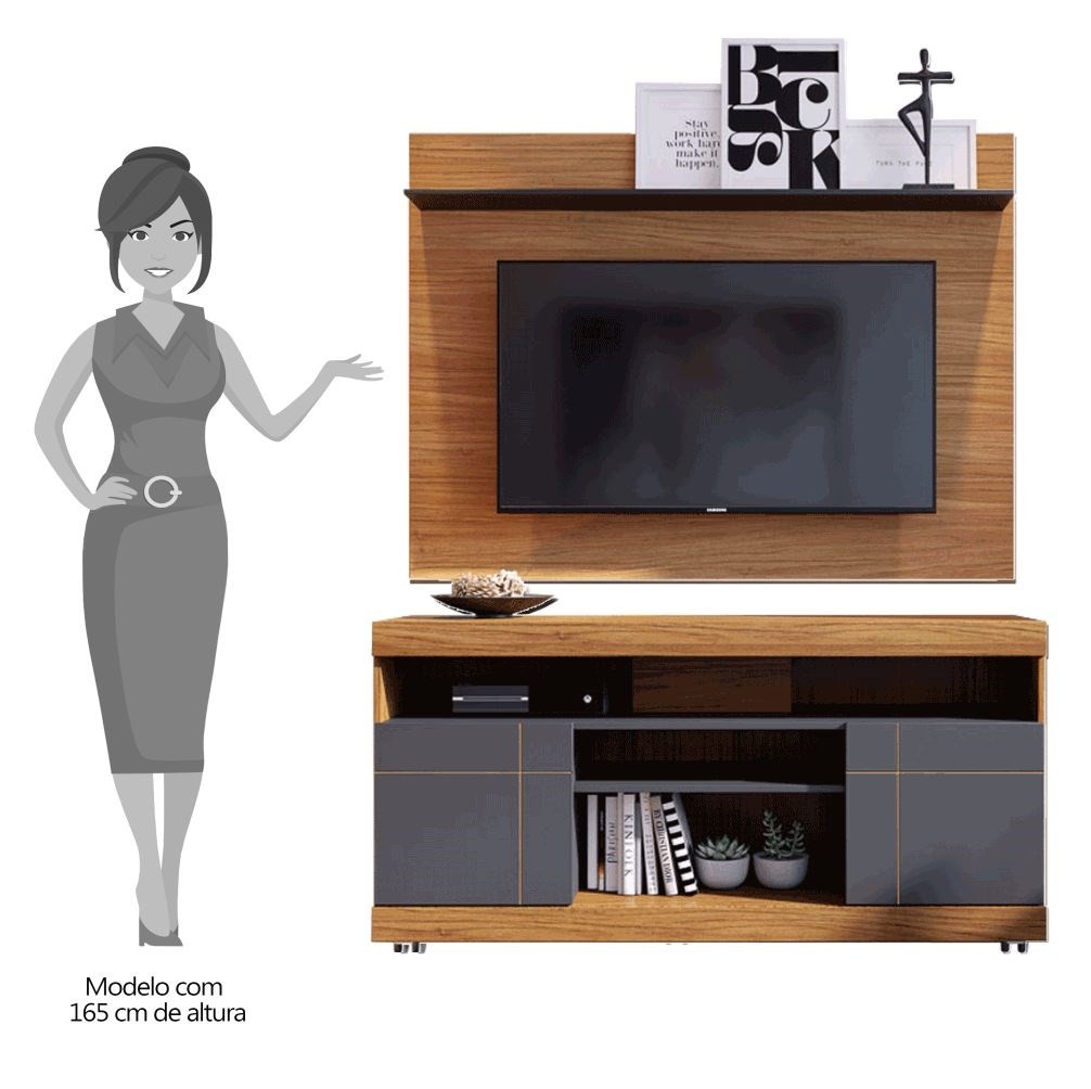 Home Theater Para TV até 47 Pol. Yara Noce Milano/Preto - Colibri