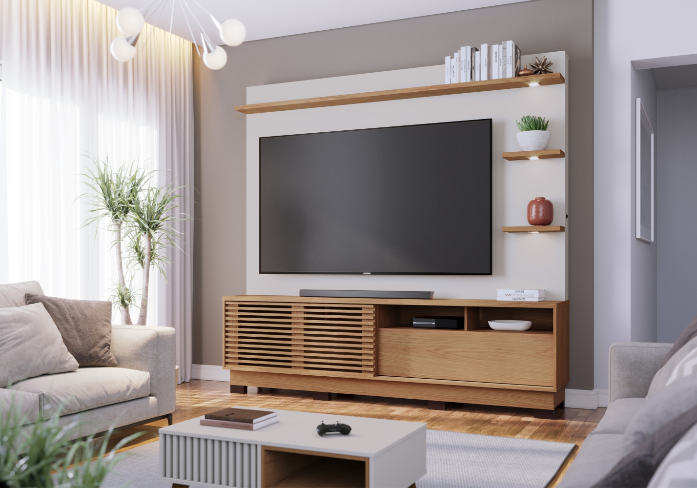 Home para TV 70 Polegadas Clint Freijo Off-White Matte