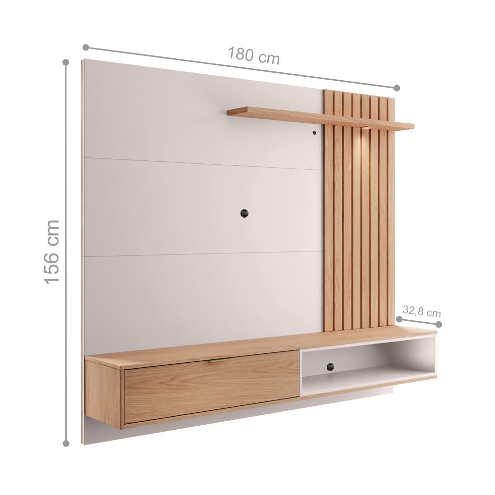 Home para TV Perth 1.8 Off White / Freijó