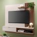 Home para TV Ripado e Portas Ivelis 1.6 Off White Nogueira