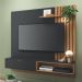 Home para TV Ripado e Portas Ivelis 1.6 Preto Noce