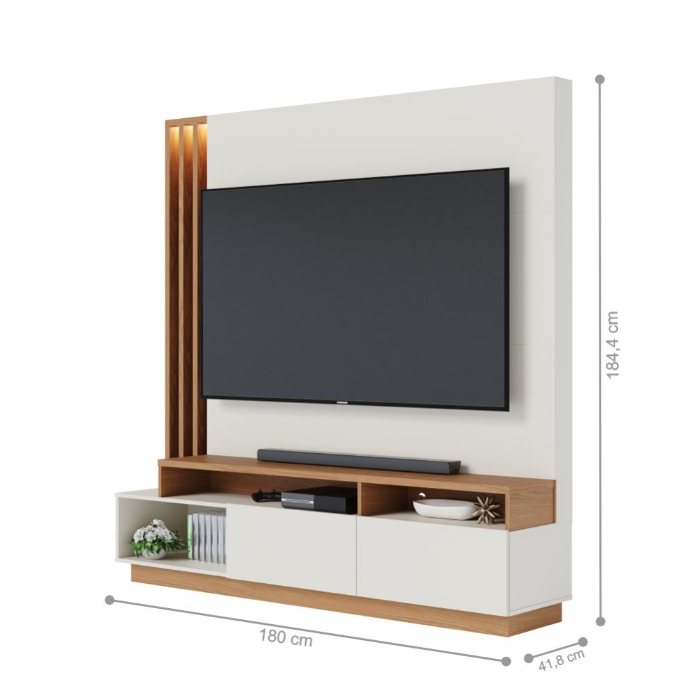 Home para TV ate 75 Polegadas Torino Off-White Matte Freijo