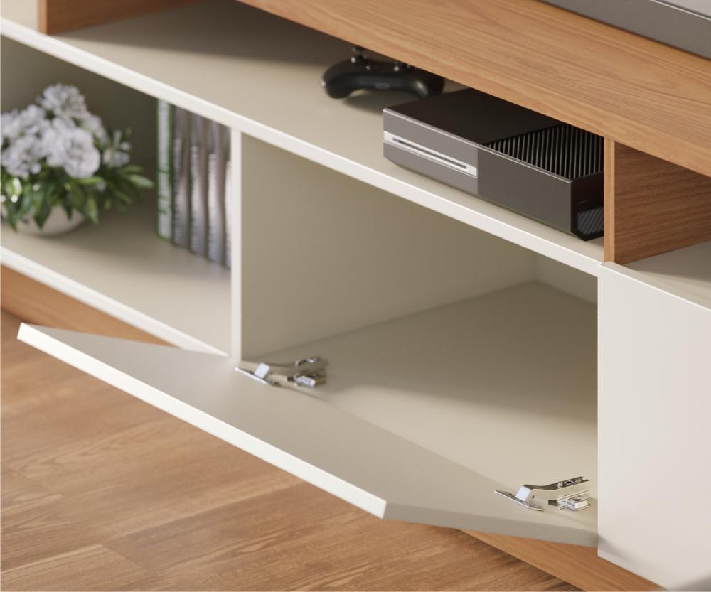Home para TV ate 75 Polegadas Torino Off-White Matte Freijo