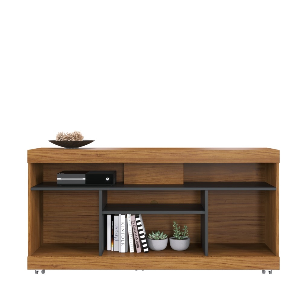 Home para TV com Portas Vernita Noce Preto