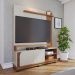 Home para TVs 65" 3 Prateleiras Bia Off White Matte Freijó