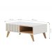 Jogo Rack para TV e Mesa de Centro Charles Off-White Freijo