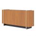 Aparador Buffet Copacabana 4 Portas e Detalhe Tubo Metálico Freijo/Preto Fosco/Dourado