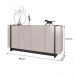 Aparador Buffet Copacabana 4 Portas e Detalhe Tubo Metálico Off White/Nogueira/Preto Fosco
