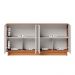 Aparador Buffet Vitoria 2 Portas MDP 2 Vidro e Prateleiras Freijo/Off White