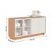 Aparador Buffet Vitoria 2 Portas MDP 2 Vidro e Prateleiras Freijo/Off White