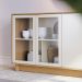 Aparador Buffet Vitoria 2 Portas MDP 2 Vidro e Prateleiras Freijo/Off White
