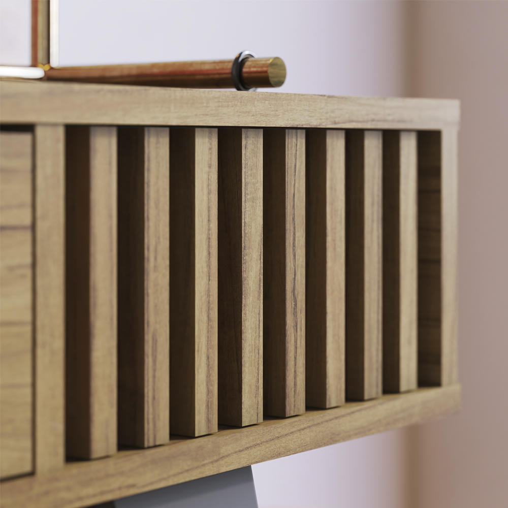 Aparador Para Sala 136 cm Com Gaveta RIV1525 Noce Milano CLB