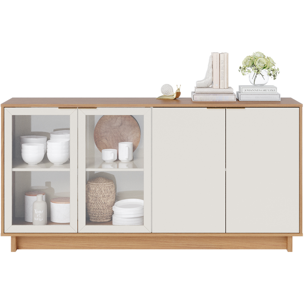 Balcao Buffet Aparador 160 cm 4 Portas V1524 Freijo Off White CLB