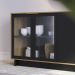Balcao Buffet Aparador 160 cm 4 Portas V1524 Noce Milano Preto CLB
